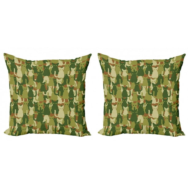 Green Cream Decorative Square Accent Pillow Case Kitten Silhouette Protective Cat Theme in Jungle Colors Animal Silhouettes Ambesonne Camo Throw Pillow Cushion Cover 16 X 16 Green Cream Decorative Square Accent Pillow Case Kitten Silhouette Protective Cat Theme in Jungle Colors Animal Silhouettes Ambesonne Camo Throw Pillow Cushion Cover 16 X 16